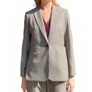 NEW ROSE VELVET bianca blazer in tropical wool plaid